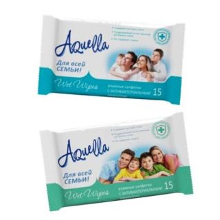  Антибактериальные влажные салфетки «Aquella», №15  