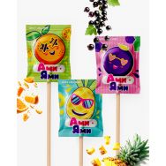 Леденцы органические Ами Ями (черная смородина, ананас, экзотик) №48 на палочке