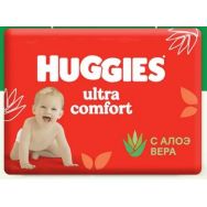 Huggies Ultra Comfort Алоэ №168 салфетки влажные дет.