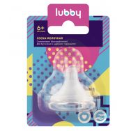 Lubby соска силикон на бутылку быстр. поток, шир.горл. (20158, 6 мес+)
