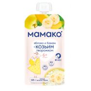 Мамако яблоко и банан с козьим творожком 120 г пюре