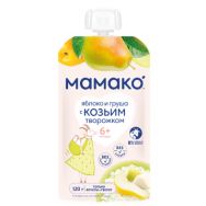 Мамако яблоко и груша с козьим творожком 120 г пюре